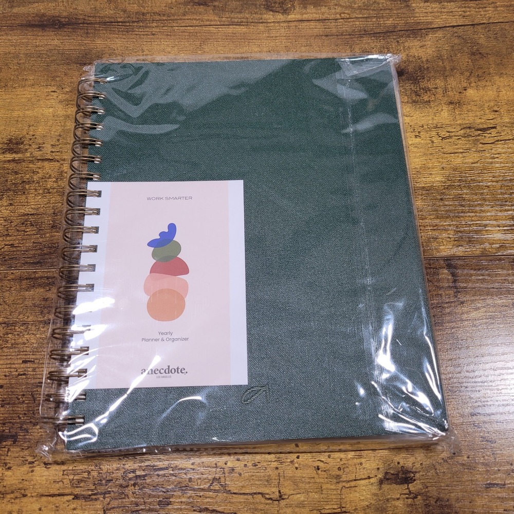 Anecdote Yearly Planner Organizer Unisex 10x8 Green Undated 52‎ Week Spiral